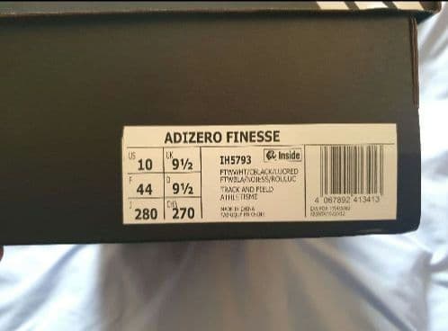 adidas ADIZERO フィネス スパイクシューズ 短距離 28.0
