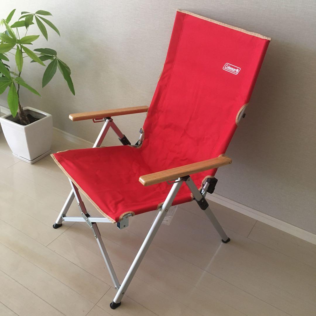 【新品・廃盤】コールマン/レイチェア3段階リクライニングハイバックチェア/レッド