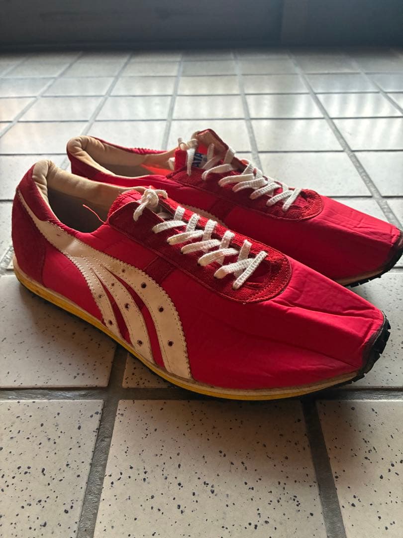 ハリマヤ　カナグリノバ（赤色×白）1983年購入　マラソンシューズ　長期保管品