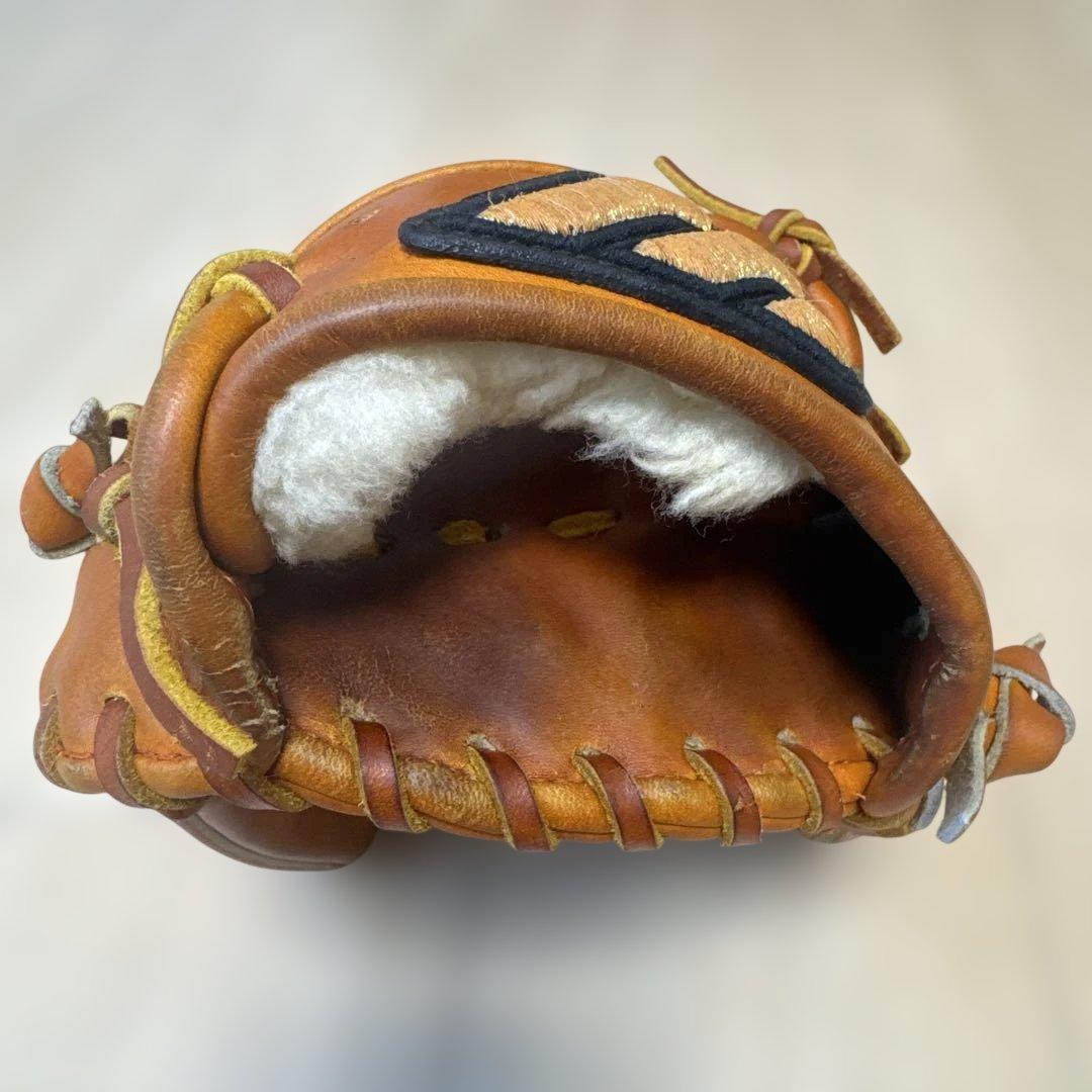 右投げ用 グローブ ミズノプロ 4Ｄ 軟式 ビッグM 紐・グリス交換済 内野手