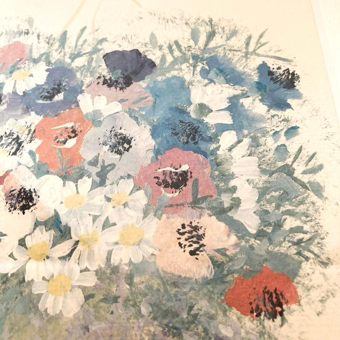 【真作】イーダ・ヴァリッキオ 版画「虹の花かご」直筆サイン エディション 額装