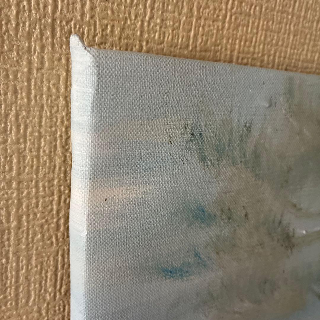 予約販売　静寂の木　油彩画 木 青色系