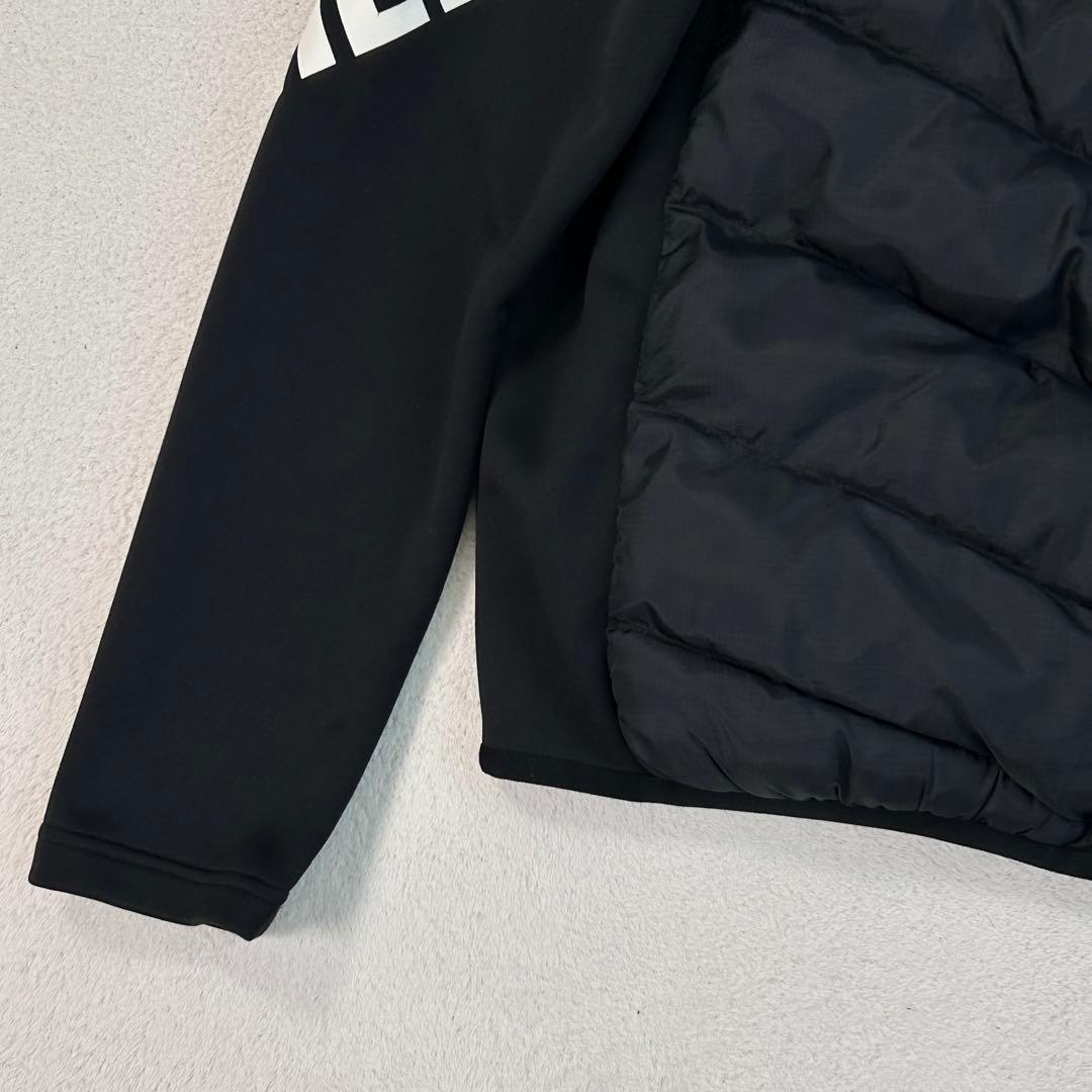 【ATHLETA】フーディダウンジャケット 異素材切替 防寒 黒 M フットサル