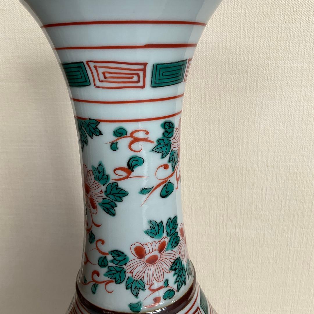 中国　萬暦赤絵菊花鳳凰文大花瓶