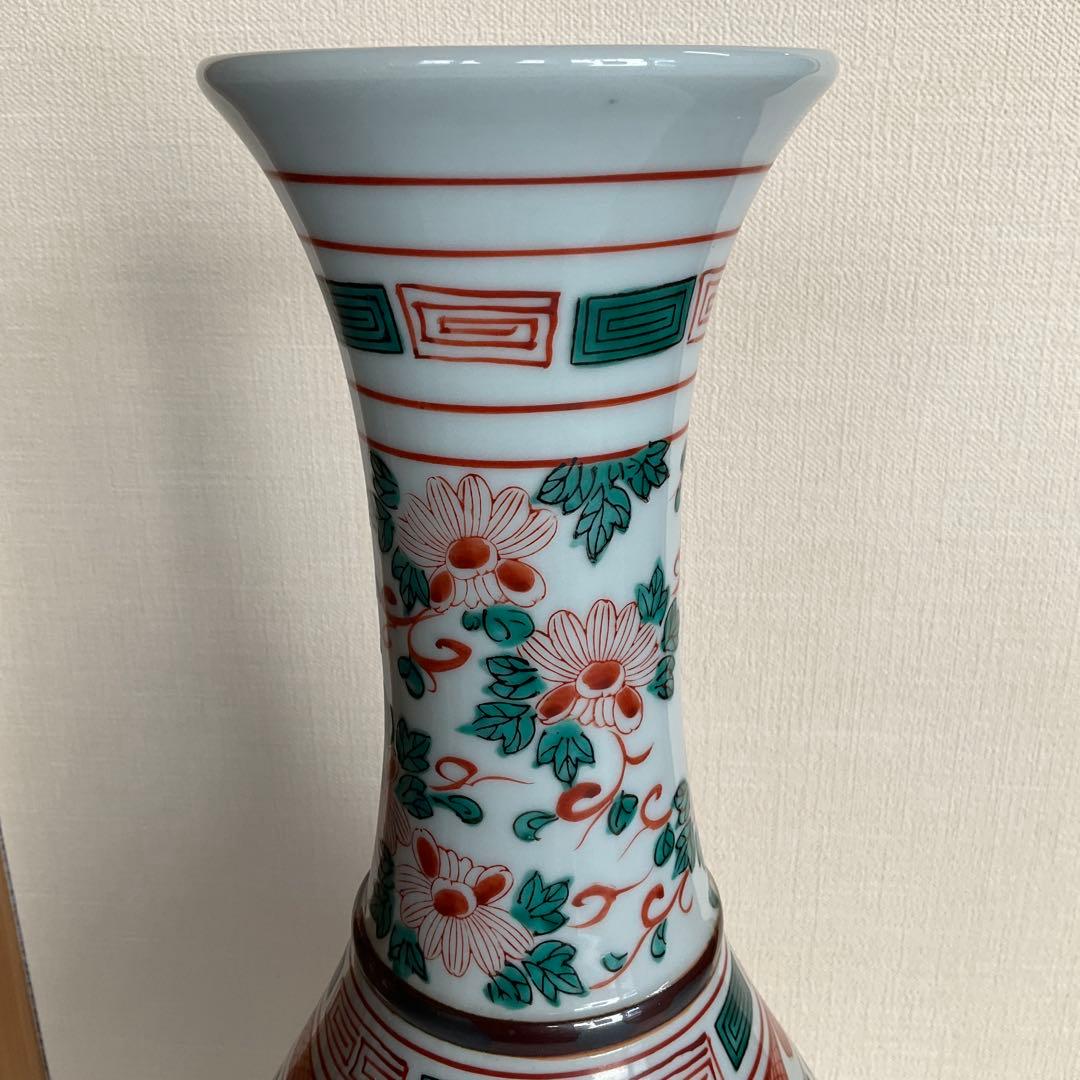 中国　萬暦赤絵菊花鳳凰文大花瓶
