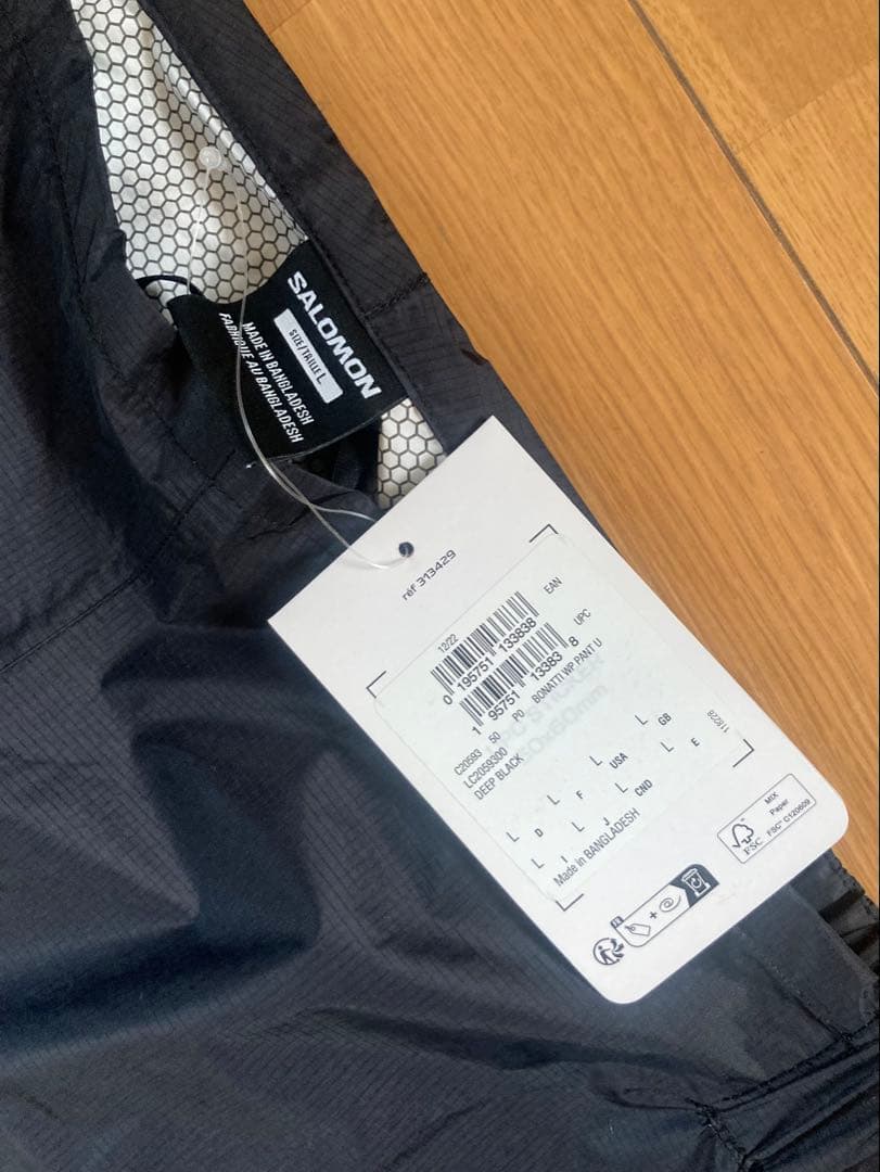 未使用　サロモン　ボナッティ　ウォータープルーフパンツ　L 黒　Salomon