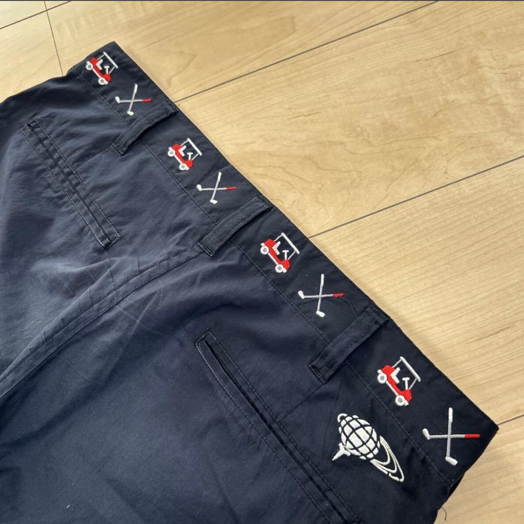 ビームスゴルフ　メンズ　M ゴルフパンツ ネイビー　紺色 ストレッチ　刺繍ロゴ
