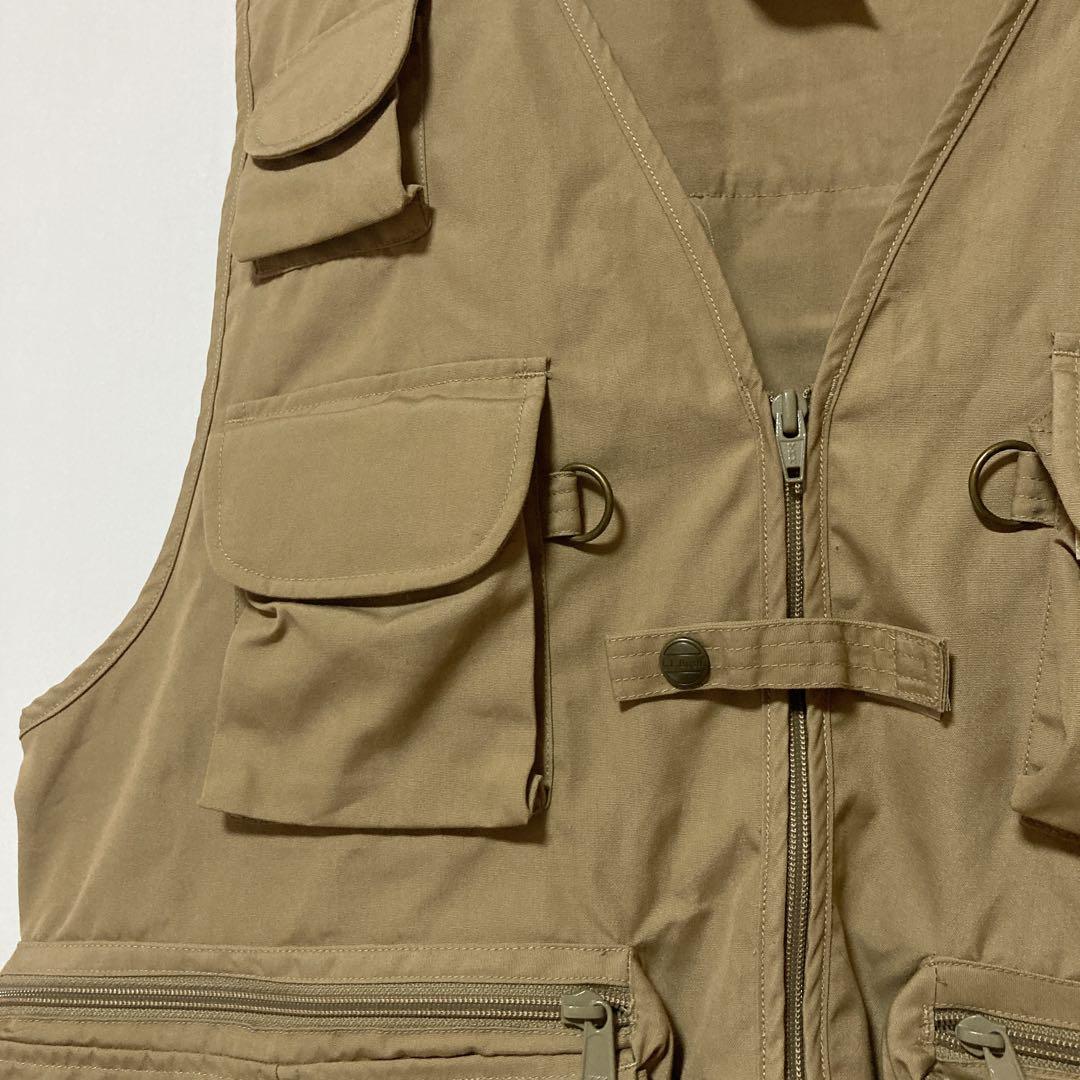 90s LLBEAN フィッシングベスト Mサイズ ベージュ 多ポケット
