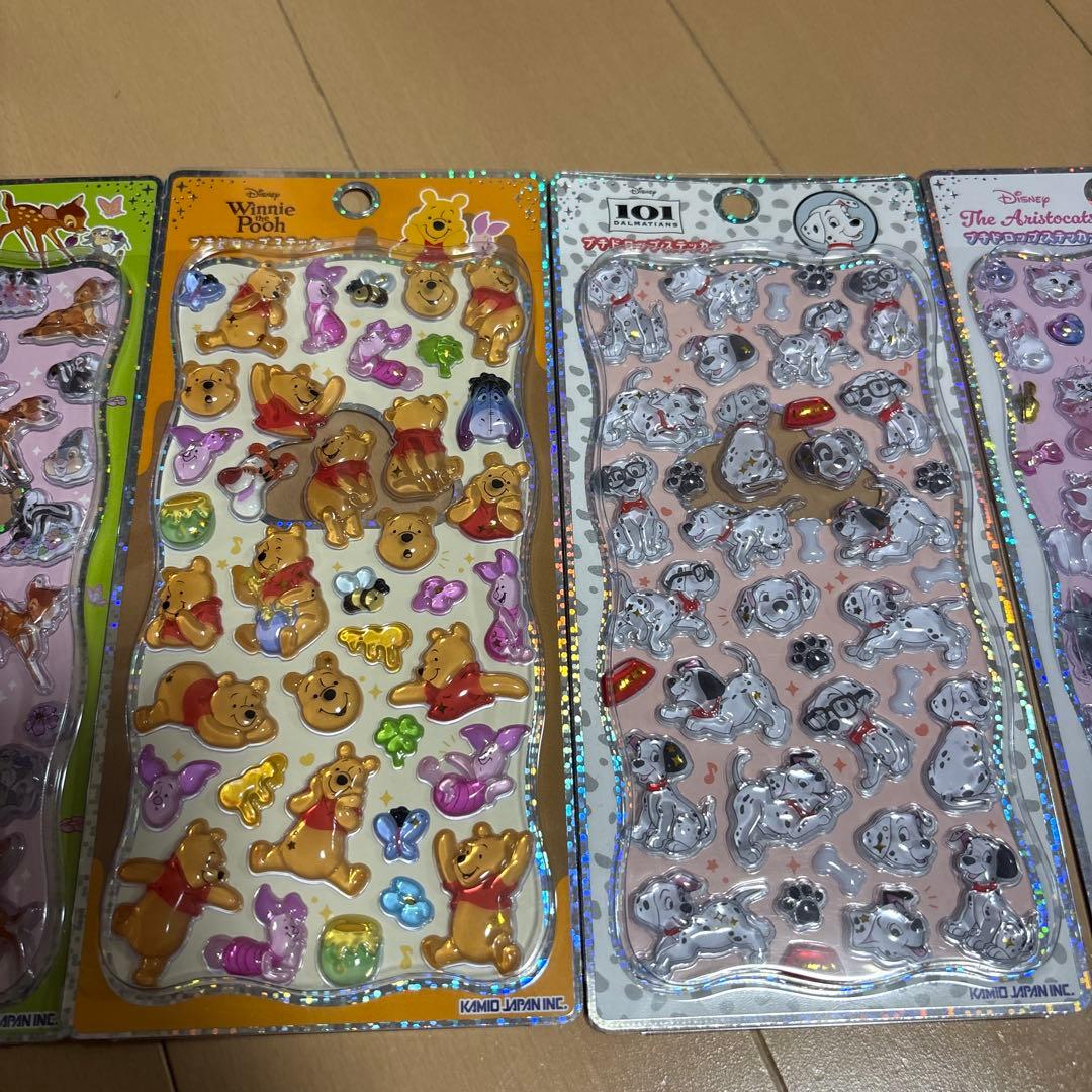 新品　プチドロップステッカー　ディズニー　マリーちゃん　プーさん　色々　5種