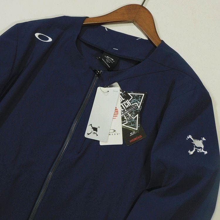 新品 オークリー スカル 春夏 ジャケット L 紺 冷却効果 ストレッチ メンズ