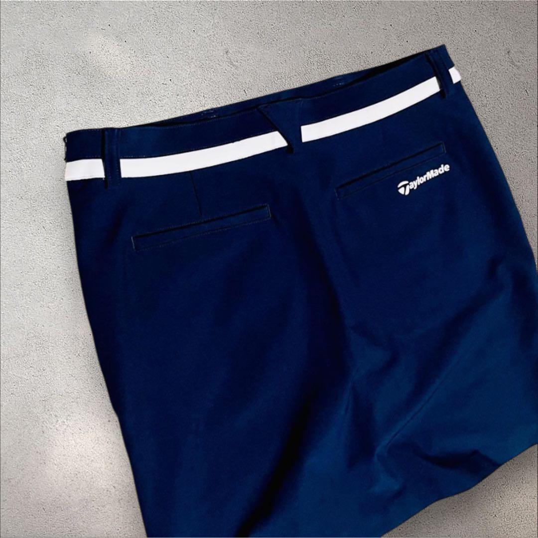 LL【TaylorMade】美品 ゴルフ スカート 紺白 パンツ付 ロゴ 希少
