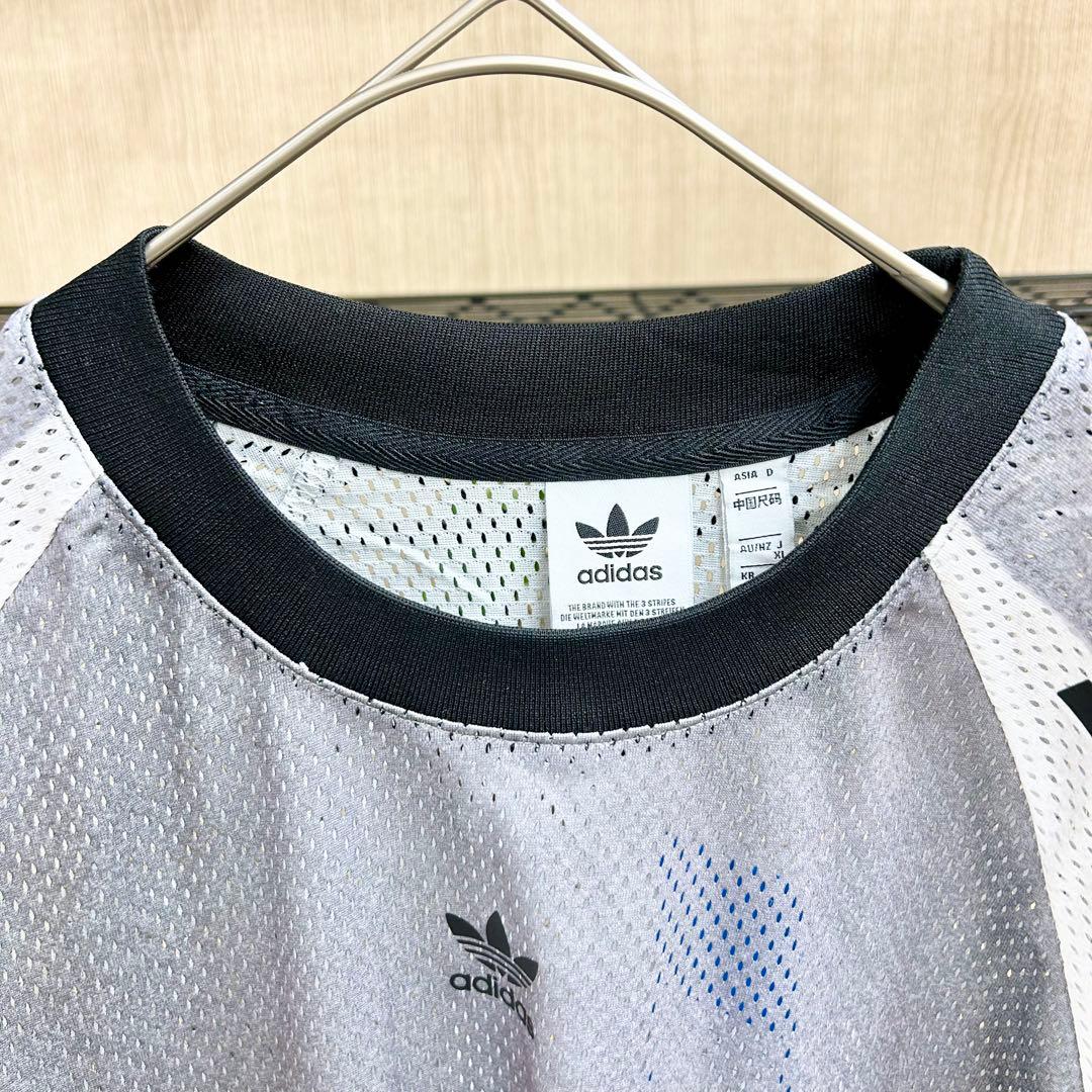 新品未使用！　adidas グラフィックメッシュ長袖Tシャツ　グレー