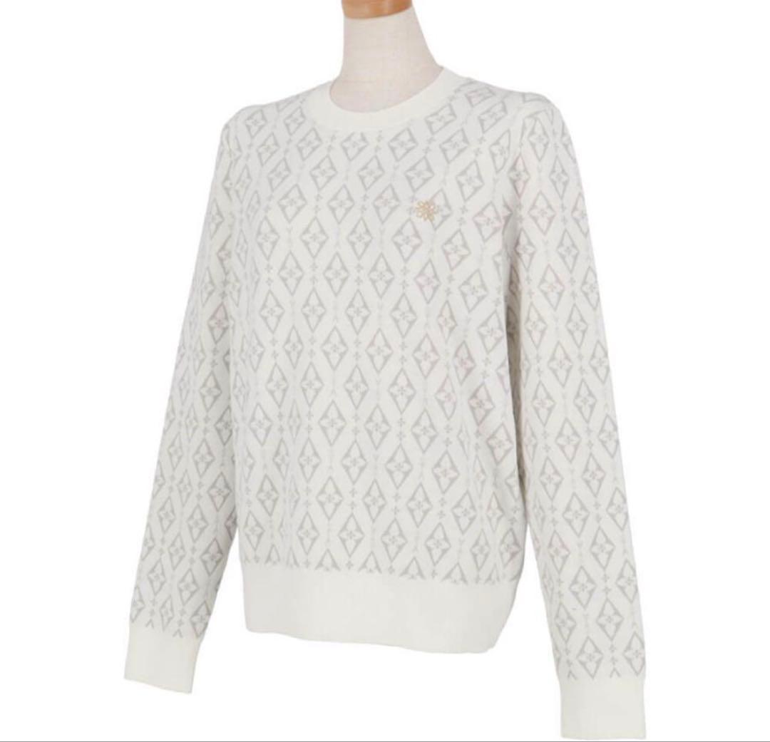 【美品】StANDREWS ダイヤロゴジャガードクルーネックニットプルオーバー