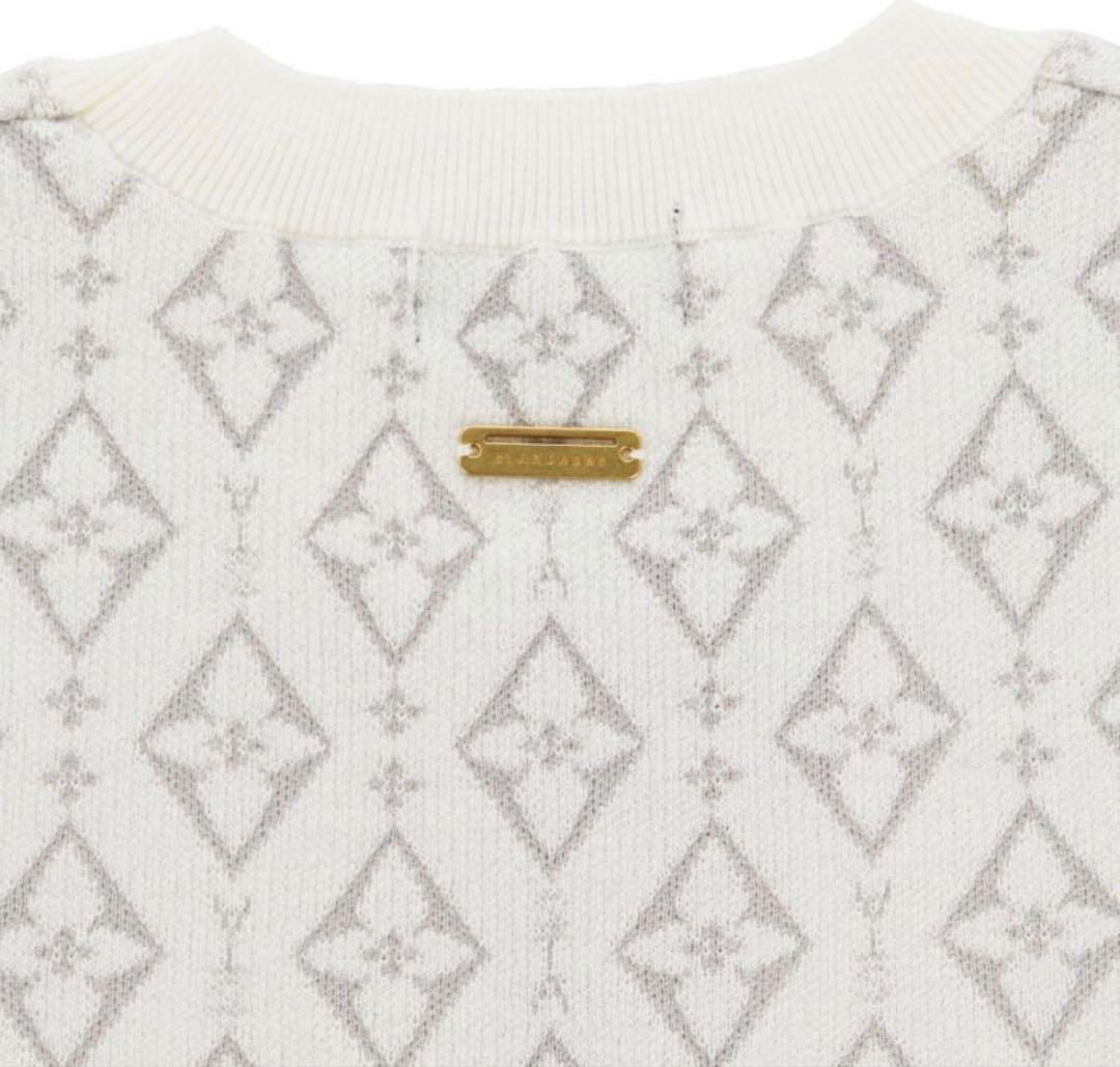 【美品】StANDREWS ダイヤロゴジャガードクルーネックニットプルオーバー