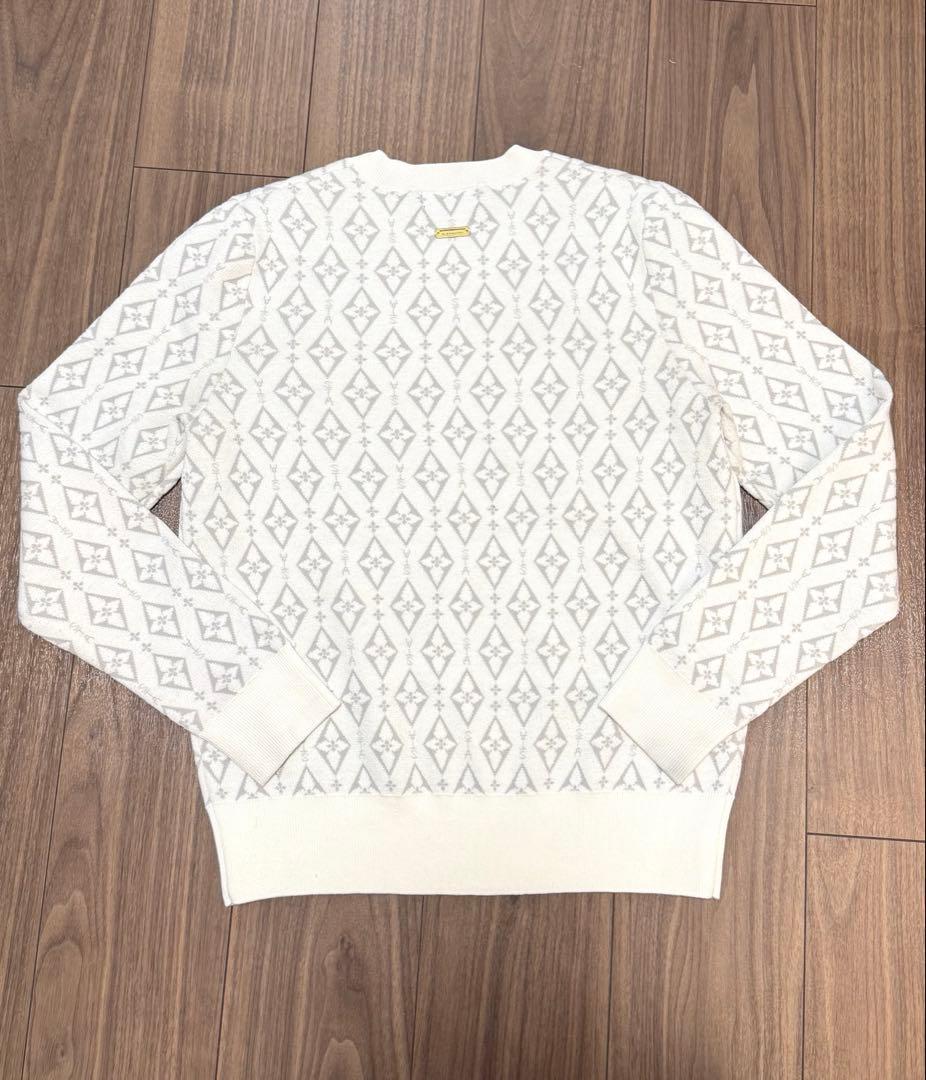 【美品】StANDREWS ダイヤロゴジャガードクルーネックニットプルオーバー