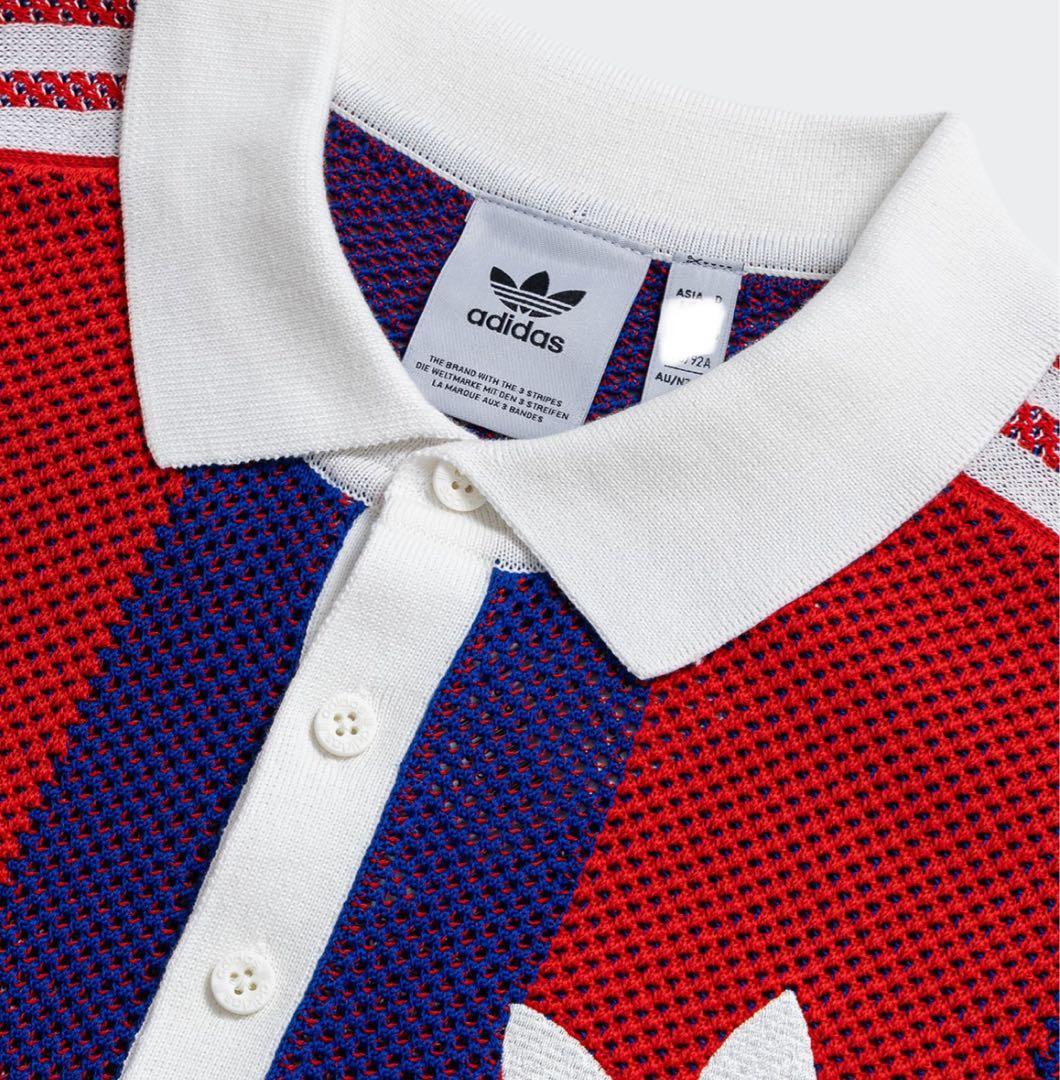 新品3XL Adidas ショートスリーブ ポロシャツ レッド　JL5987