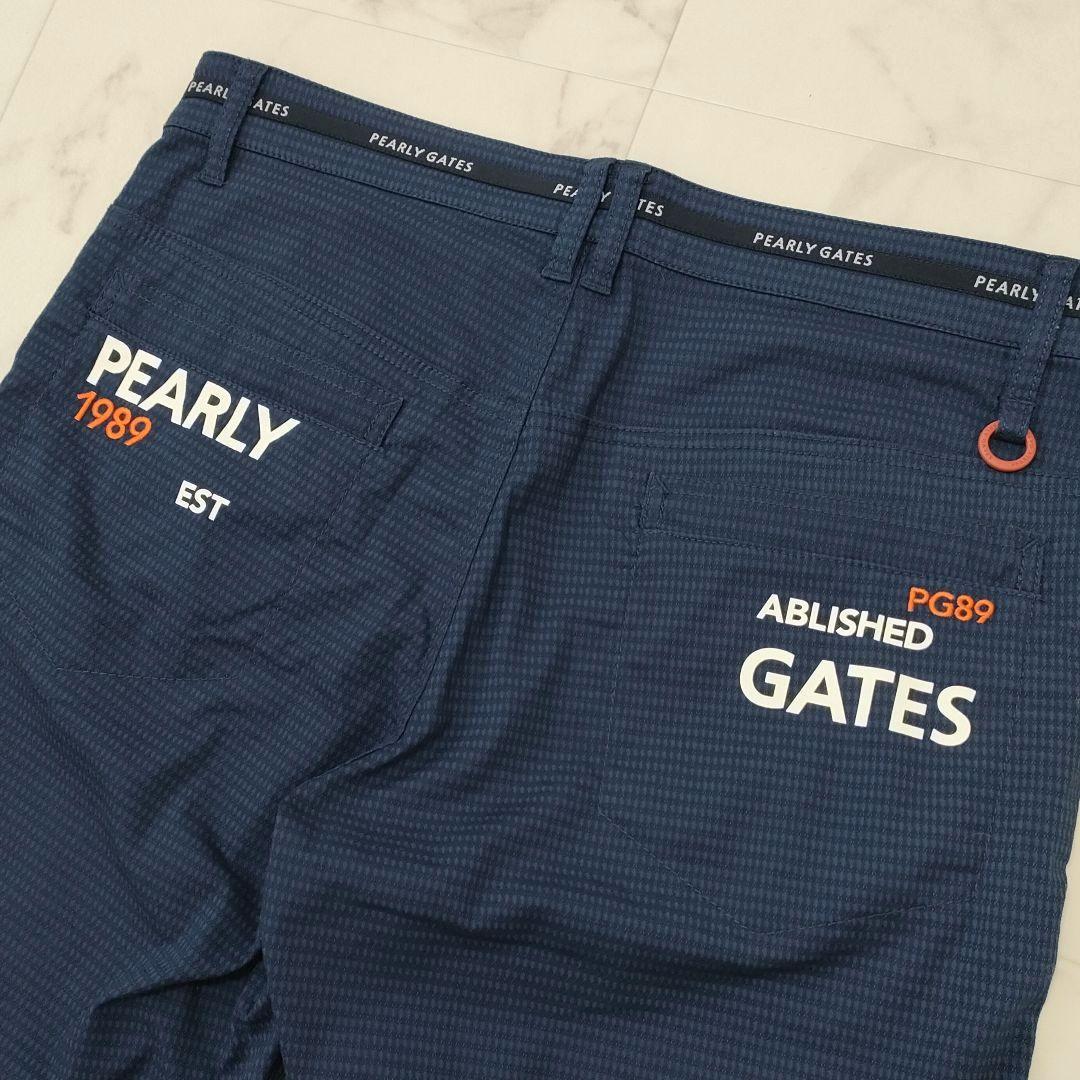 パーリーゲイツ　ハーフパンツ　ストレッチ　ロゴ　89　Dカン　ネイビー　サイズ5