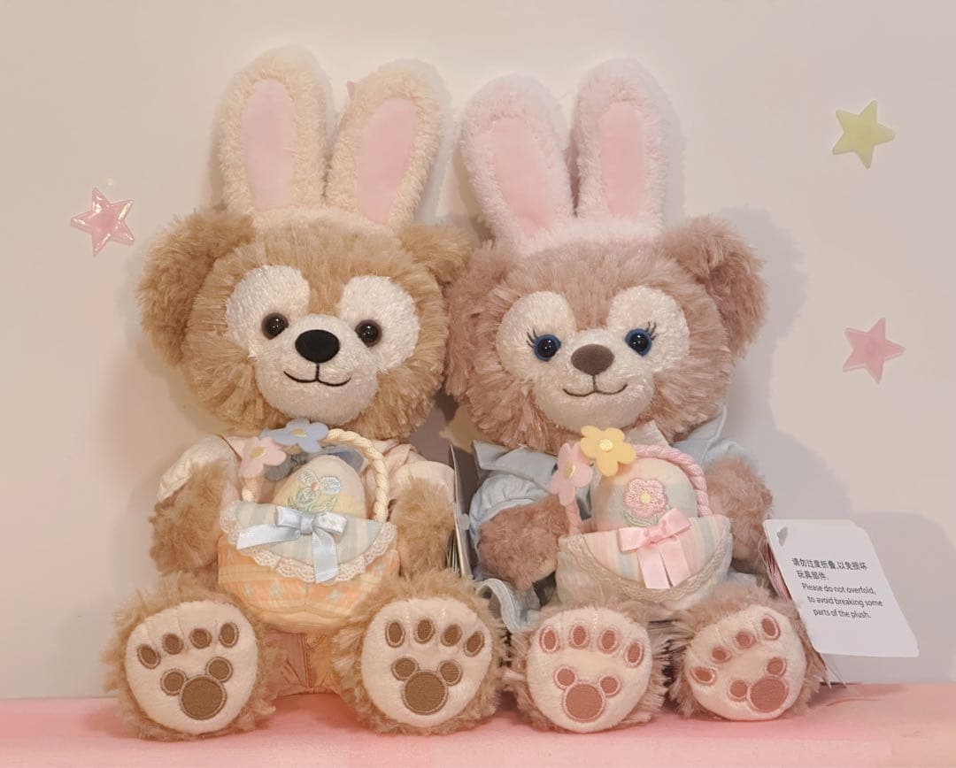 新作　上海ディズニー　春日限定シリーズ　ダッフィー&シェリーメイぬいぐるみ SS
