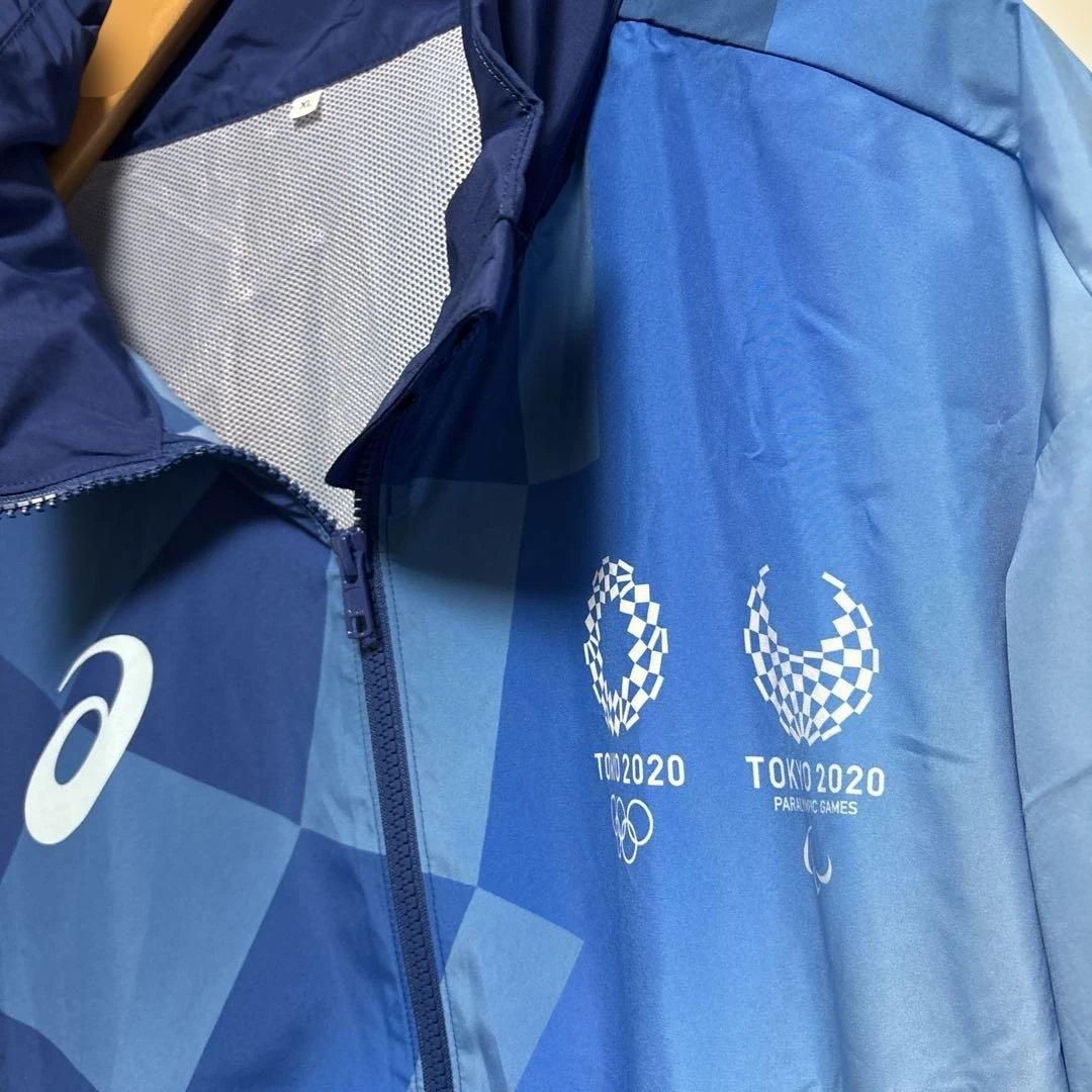 アシックス希少サイズTOKYO 2020 フード付ナイロンジャケットXXL細身