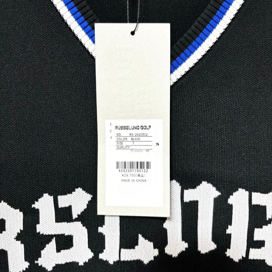 新品 ラッセルノ ゴルフ Vネック ニット ベスト ブラック 2XL 7