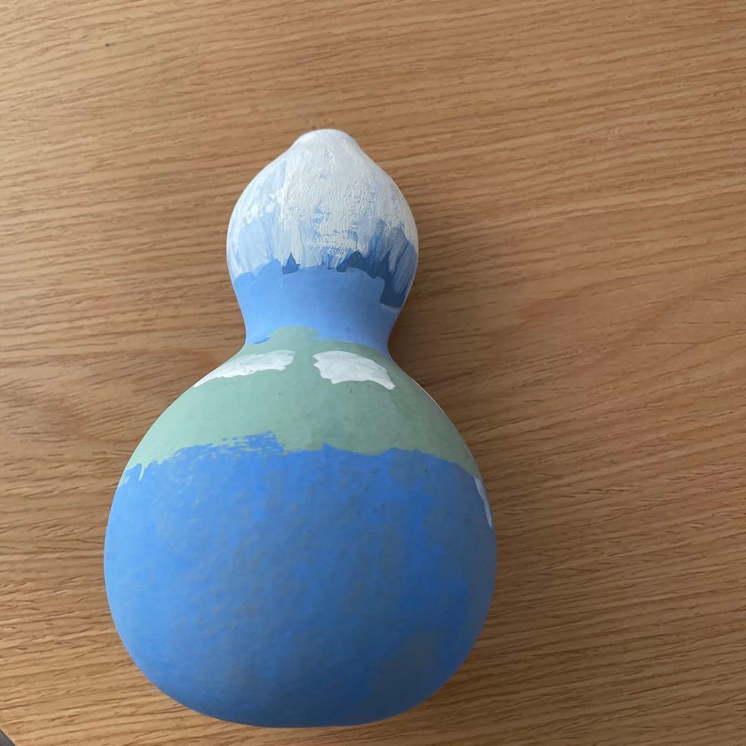 手作り　ひょうたん　置き物　富士山