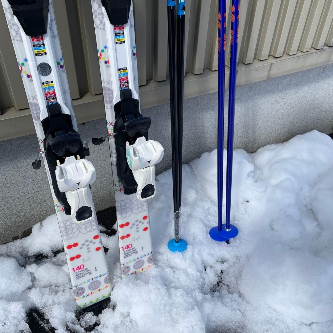 5回使用　Dynamic スキー 140cm ビンディング　アトミック　ストック
