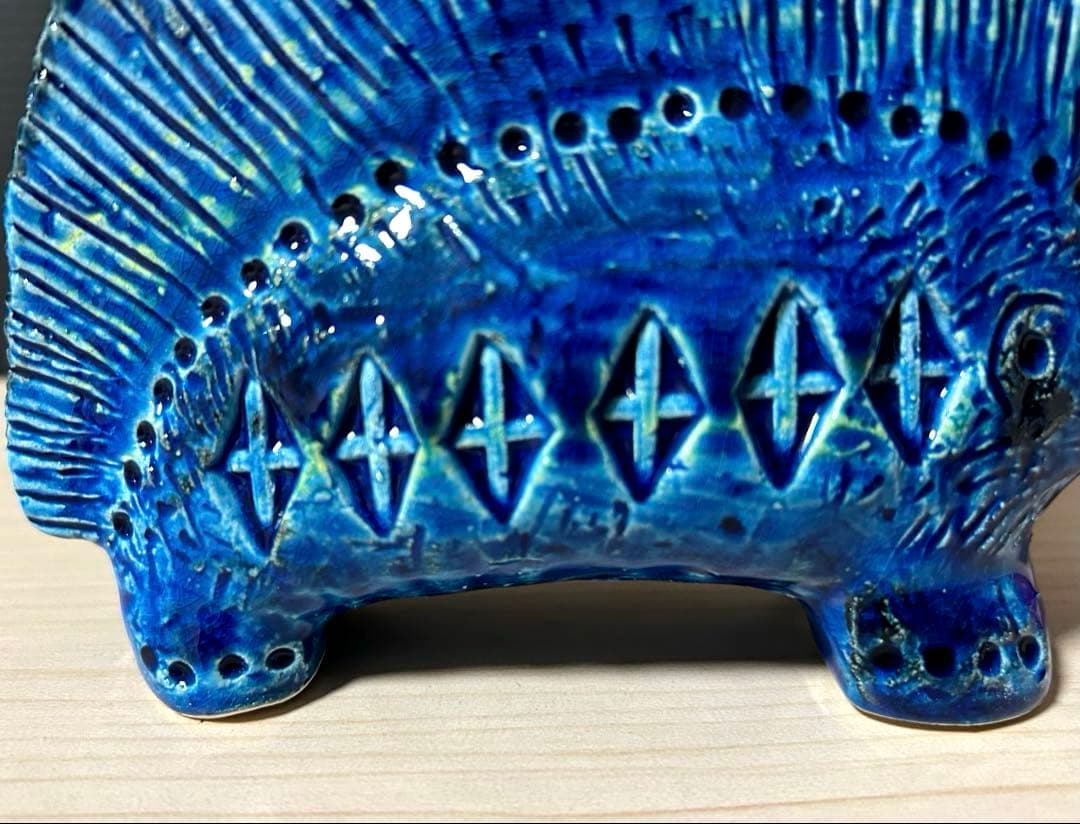 Bitossi ビトッシ リミニブルー イタリア製 置物　ヤマアラシ