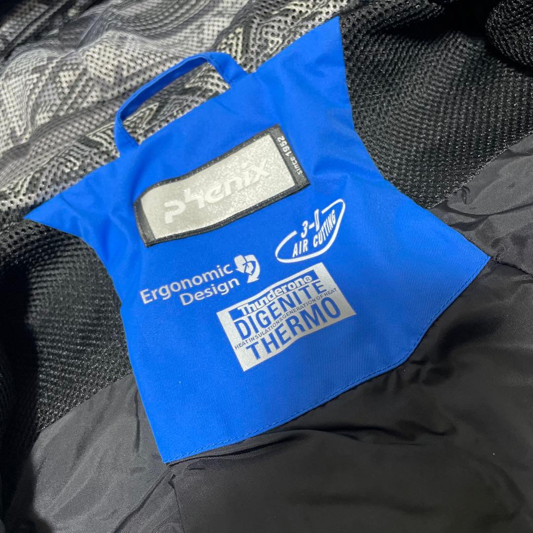 フェニックス　phenix スノーウェア　スキーウェア　XL ブルー×蛍光黄緑②