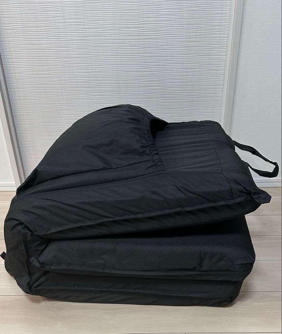 3way 車中泊 マット 8cm 座椅子 コット ブラック カバー付き