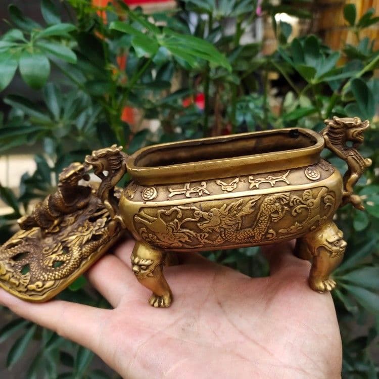 銅細工 龙纹香薰炉 檀香炉 香道具 装飾品 工芸品 美術品 置物