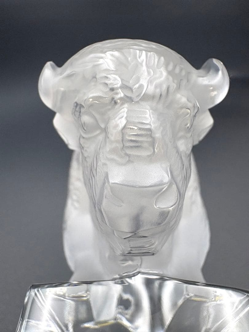 【希少】LALIQUE ルネ・ラリック　バイソン　彫像　ペーパーウエイト　置物