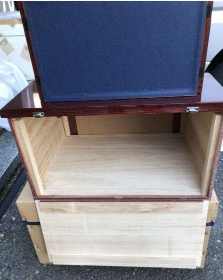 メ1488A 新品 坂玉台付 お雛様収納付き屏風セット訳あり