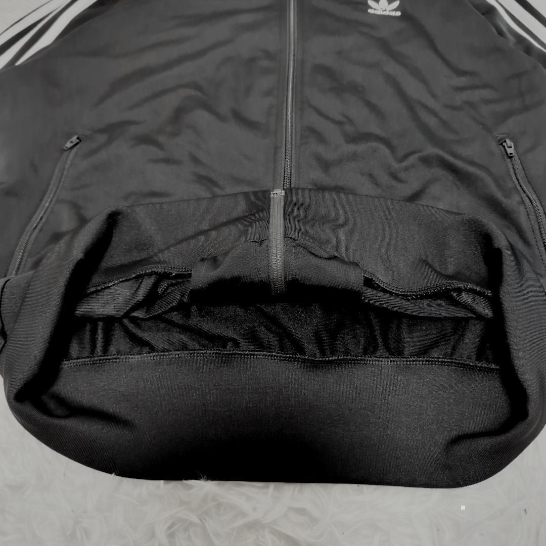 【美品】adidas トラックジャケット ジャージ 黒✕白 XL