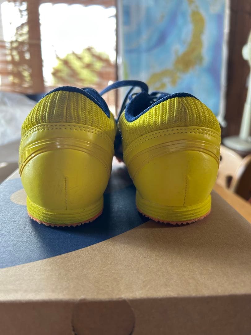 asics 24cm スパイクシューズ イエロー/ネイビー
