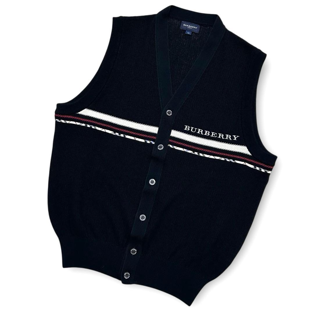 日本製 BURBERRY GOLF ゴルフ 刺繍ロゴ 薄手 ベスト 三陽商会
