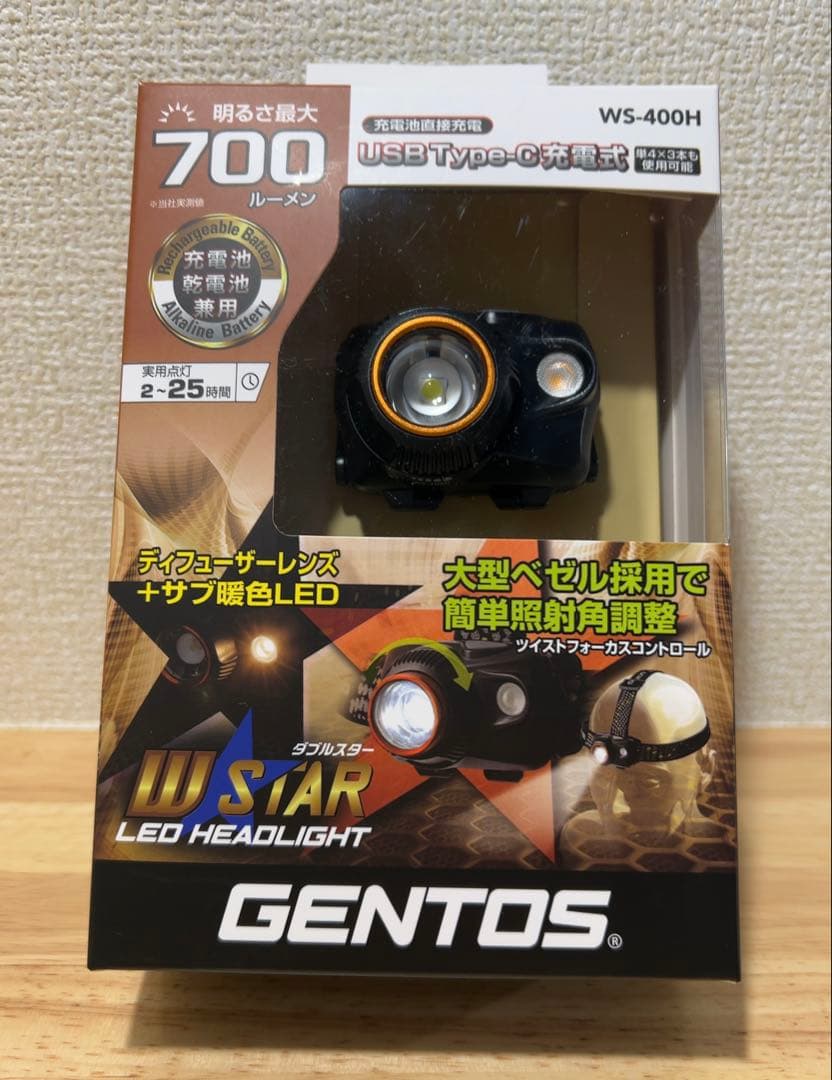 LEDヘッドライト 700ルーメン GENYOS (新品、未開封、送料込)