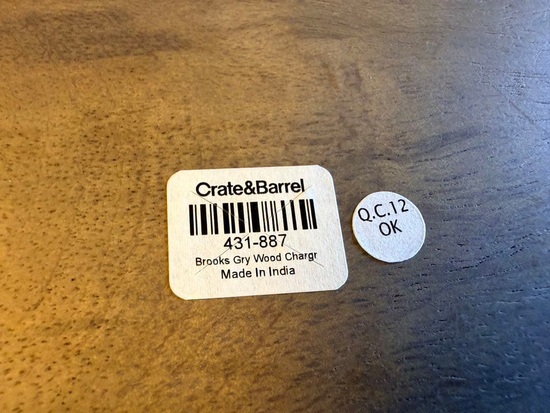 Crate&Barrel 木製 チャージャープレート 35cm 2枚セット