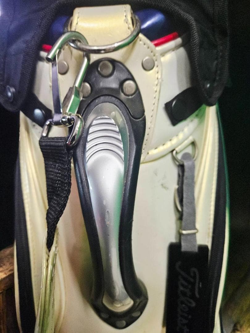 きくすけ送料無Titleist 高級エナメル大型キャディバッグトリコロール