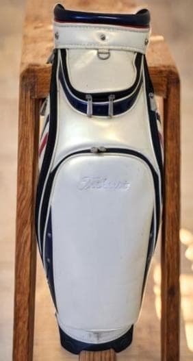 きくすけ送料無Titleist 高級エナメル大型キャディバッグトリコロール