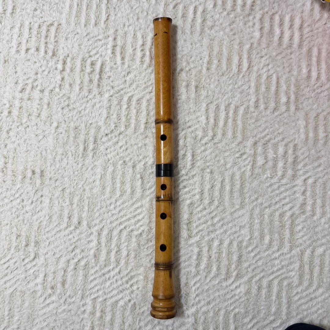 【美品】都山流 虚竹 一尺八寸　尺八本体　墨刻印