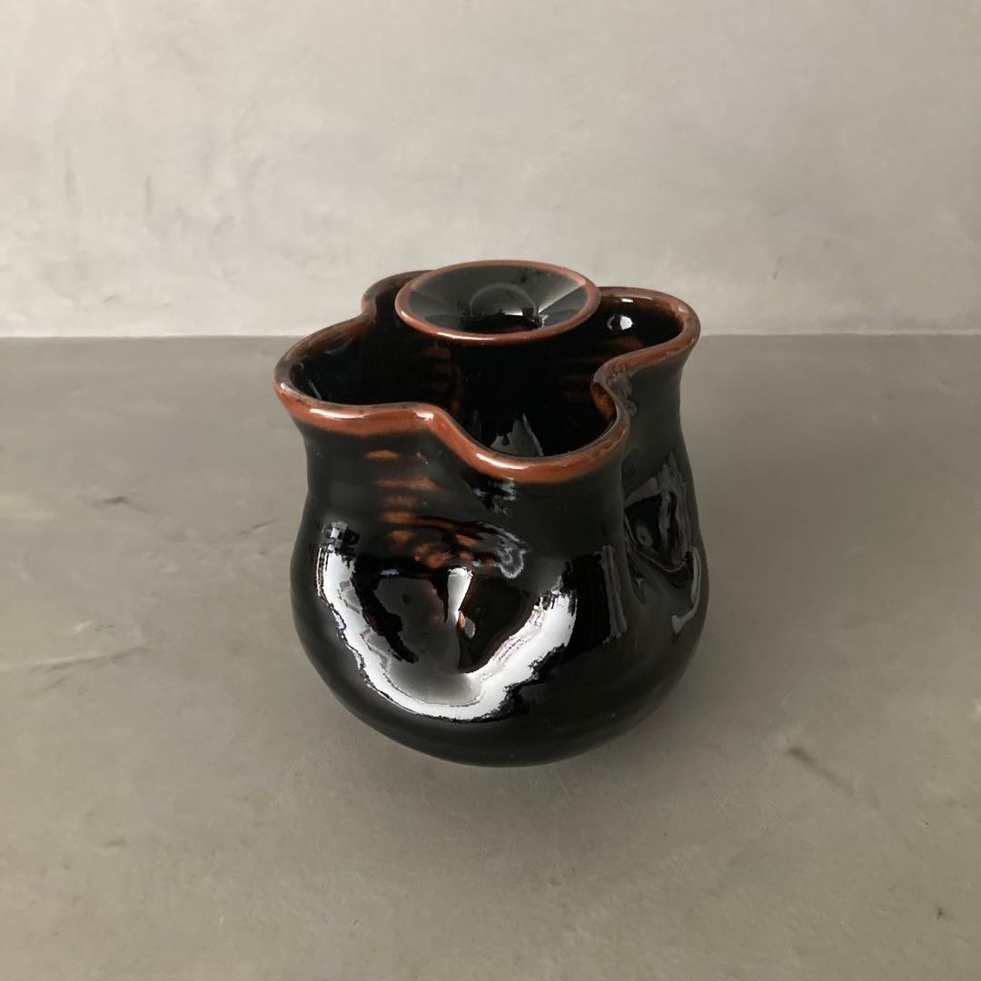 天目 花入 花瓶 花器 共箱