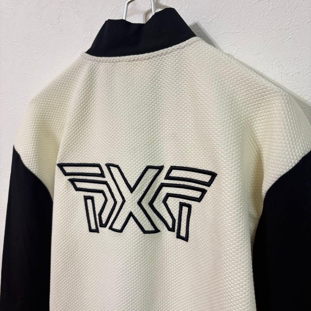 【PXG】韓国モデル　ニットジャケット　ゴルフウェア　メンズ２ＸＬ　アイボリー