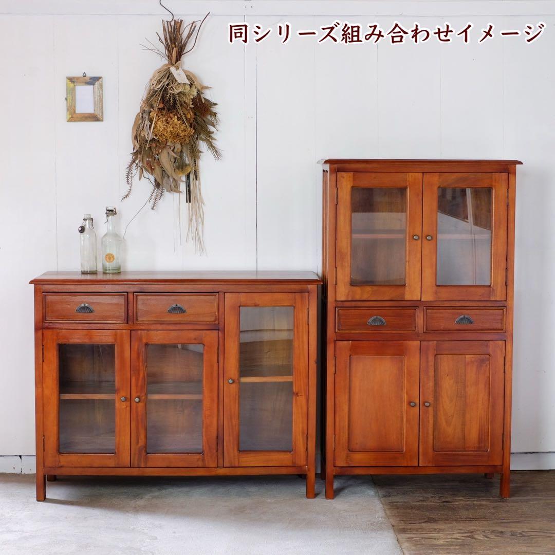 J 新品 アジアン キャビネット サイドボード リビングボード 本棚 食器棚