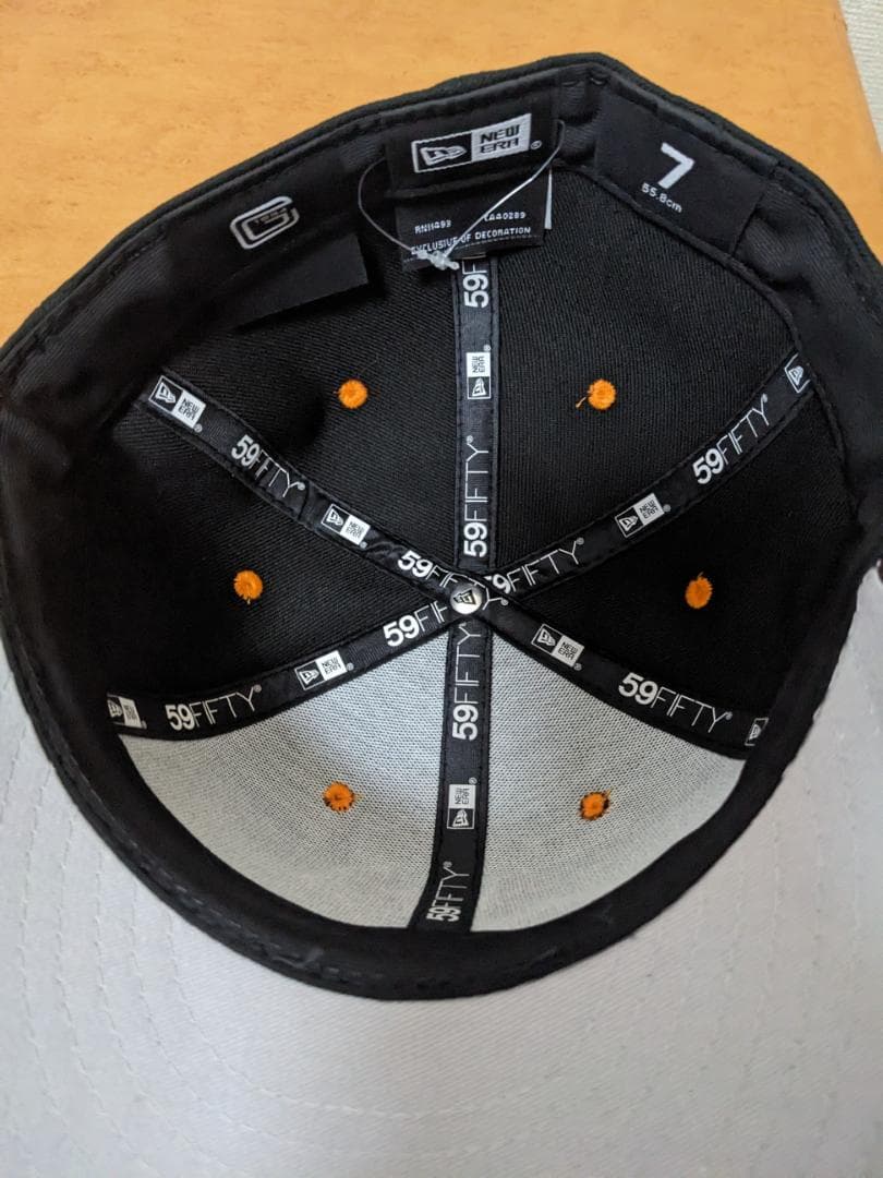 New Era 59FIFTY キャップ サイズ7 黒/オレンジ