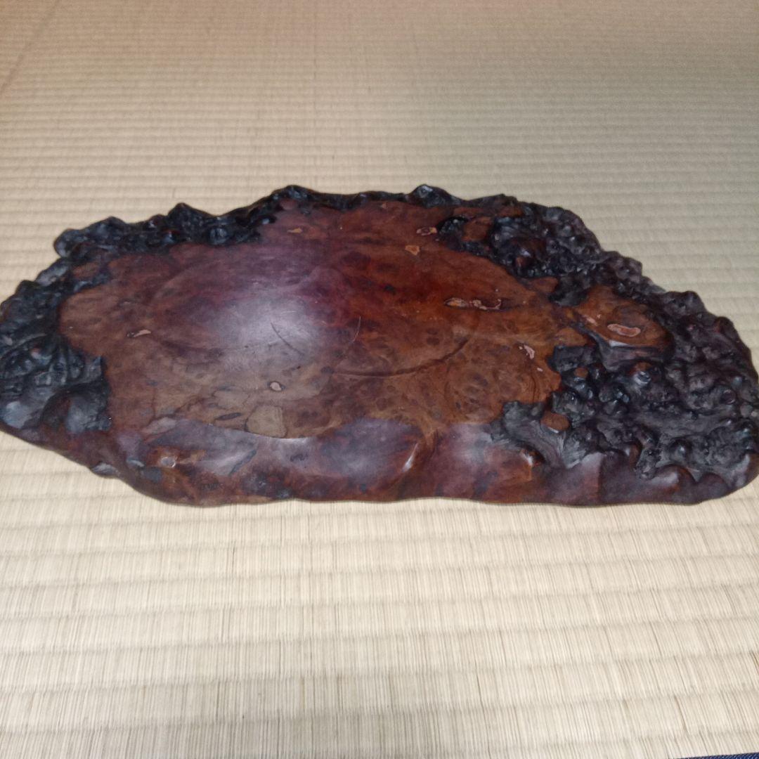 木製 花瓶台 不規則な形状 茶色