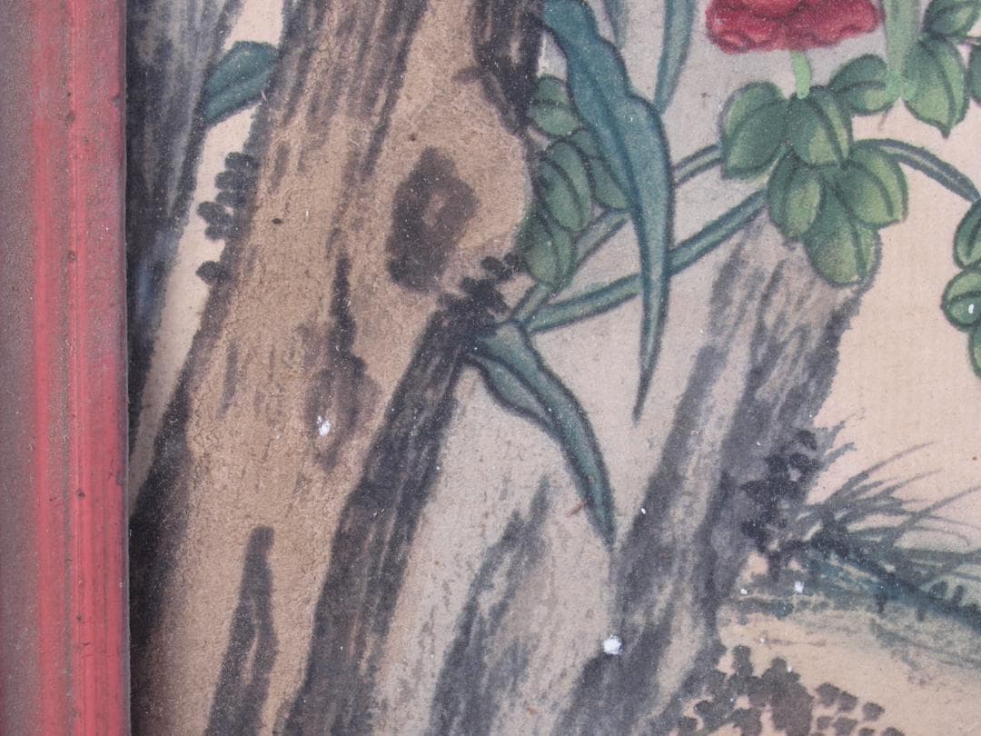 唐物　民間仕入れ品　清時代木製肉筆絵※激安骨董品R1600A5-2