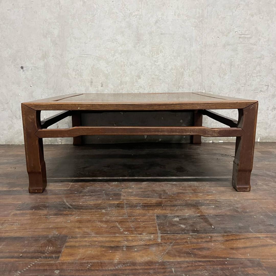 古家具 座卓 木製 W76×D76×H30.5cm 花台 ちゃぶ台 机 昭和