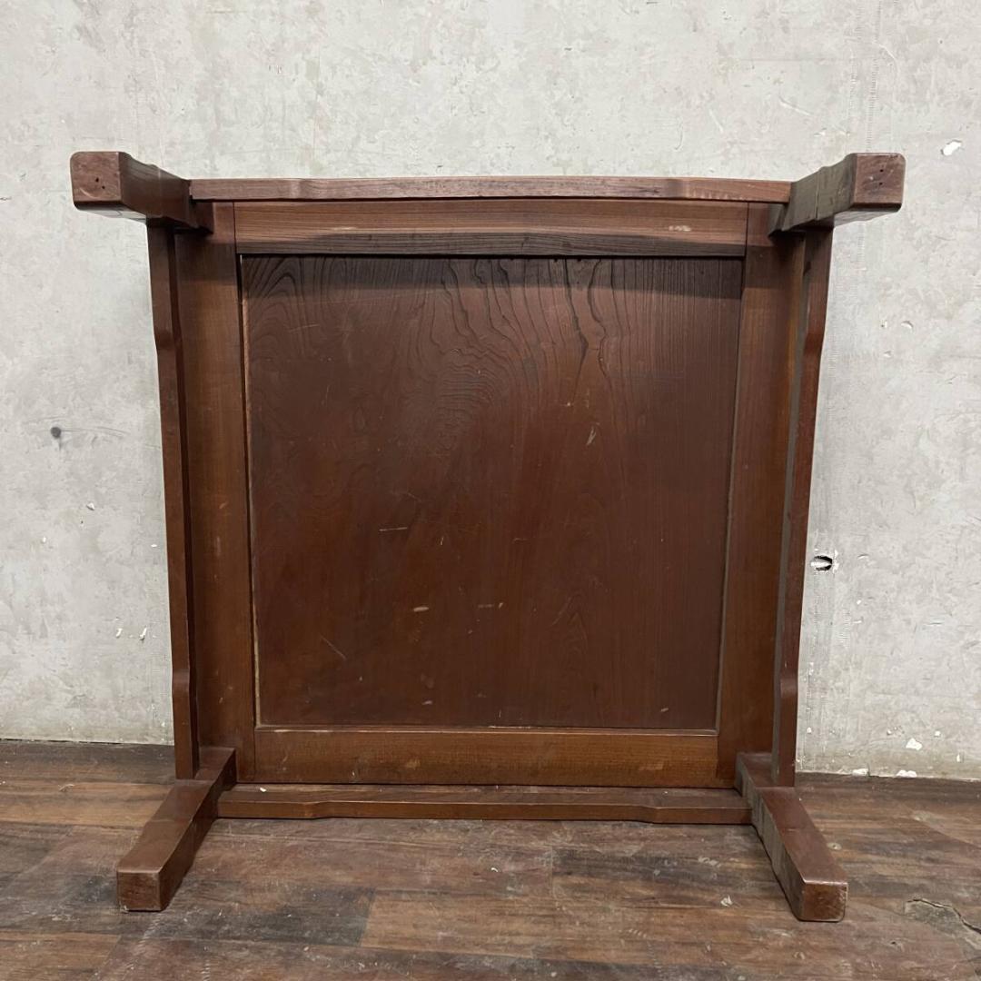 古家具 座卓 木製 W76×D76×H30.5cm 花台 ちゃぶ台 机 昭和