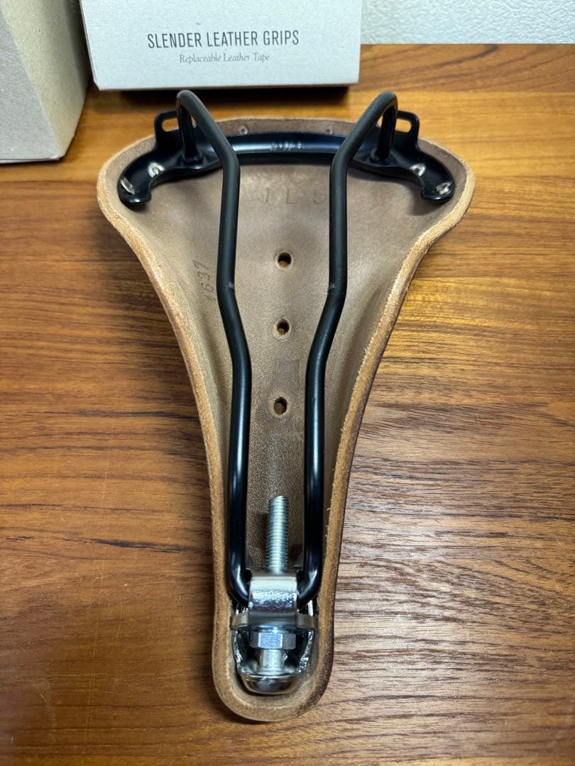 BROOKS ブラウンレザーサドル レザーグリップ セット B17