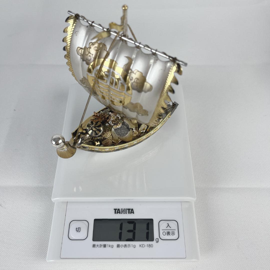 美品☘️ 関武比古造　銀製　STERLING960刻印　宝船　船重さ約131g